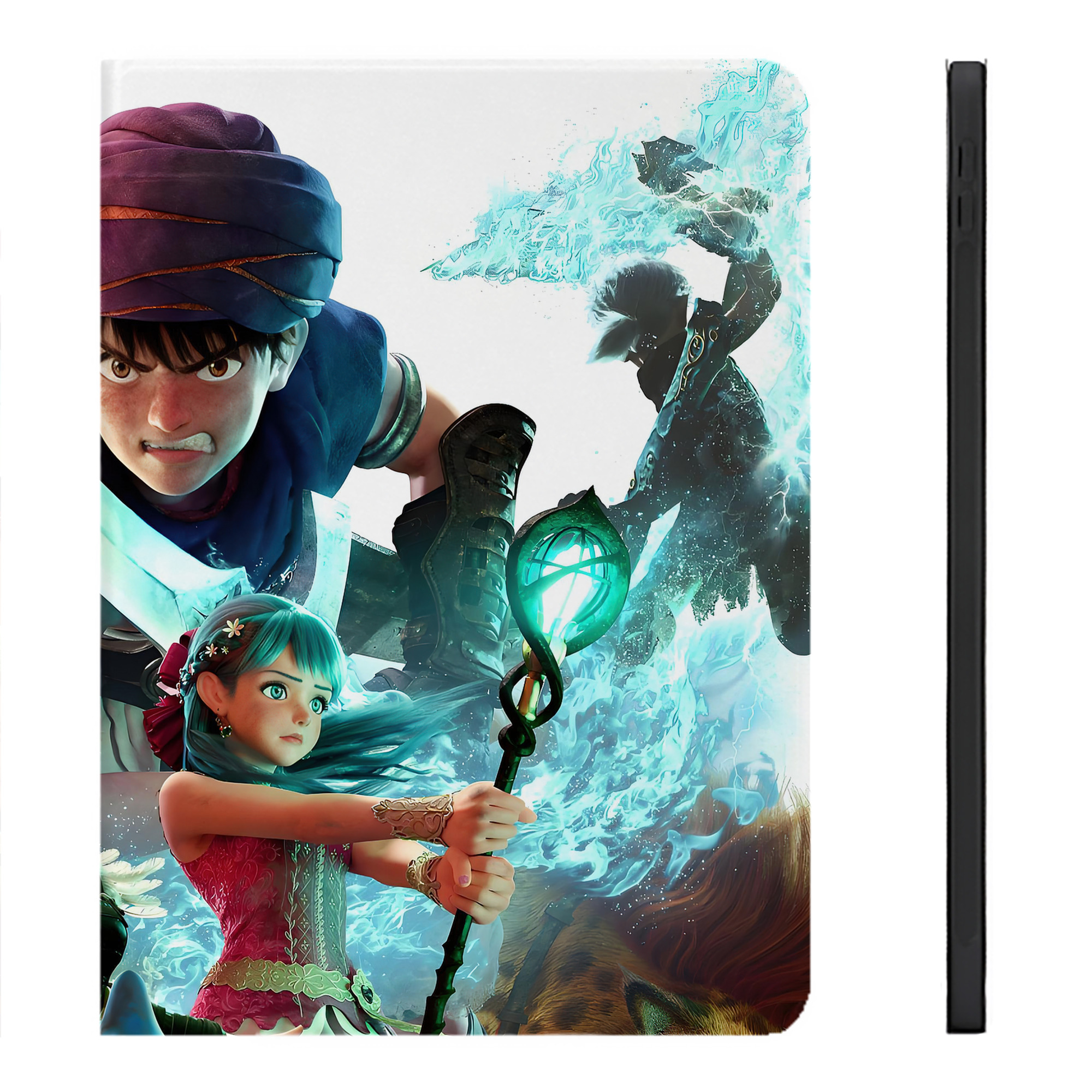 （画像用） ドラゴンクエスト Doragon Kuesuto Dragon Quest IPadケース ペンホルダー付き ブックスタイルデザイン